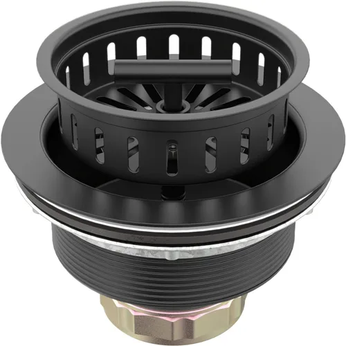 Vista 8 de BOTEMY B9171 Kit de drenaje de fregadero de cocina de cobre 3 1/2 colador para fregadero de cocina con colador de acero inoxidable, tapón de Cobre