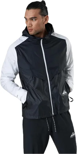 Vista 2 de Nike Windrunner - Chaqueta de correr para hombre, NaranjaAzul SeñalGris NieblaVerde Brillo