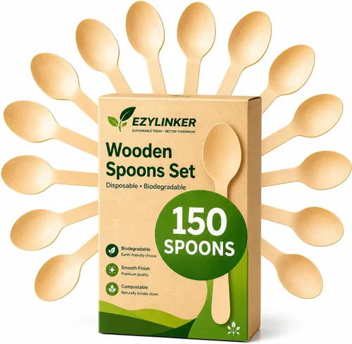 Vista 9 de Paquete de 150 tenedores compostables – Alternativa a tenedores de plástico y tenedores de bambú, ecológicos, biodegradables y compostables