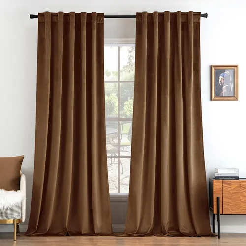 Vista 40 de MIULEE Cortinas de terciopelo de 84 pulgadas de largo, juego de 2 paneles para dormitorio, con pestaña trasera plisada, de lujo, aislamiento