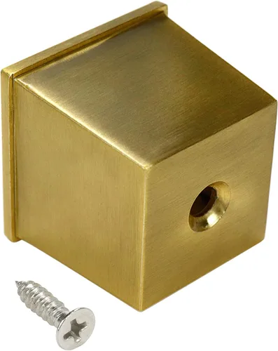 Vista 5 de Funda cuadrada para patas, 1 pulgada, tono dorado cepillado, altura de 1.2