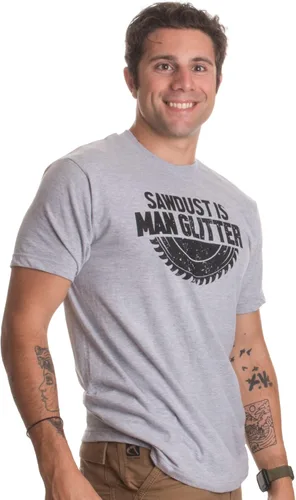Vista 3 de Sawdust is Man Glitter Divertida camiseta de humor de madera para trabajar en madera