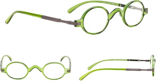Vista 2 de 5-pack Mini Oval Round Reading Glasses with Spring Temple Sunshine Readers