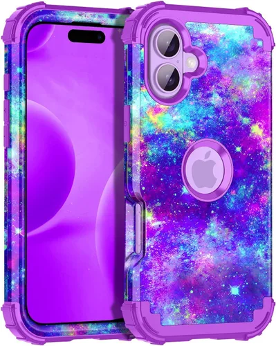 Vista 110 de Miqala Funda compatible con iPhone 8 Plus, iPhone 7 Plus, que brilla en la oscuridad, tres capas, resistente a los golpes, parachoques de plástico