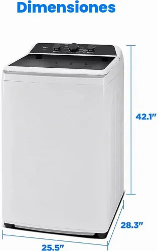 Vista 2 de Midea MLTW41A1BWW 4.1 Cf Lavadora de Carga Superior con Agitador Tina de Acero Inoxidable