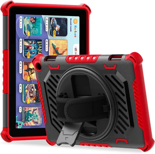 Vista 8 de ROISKIN Funda para tableta Amazon Kindle Fire HD 8 y HD 8 Plus de 12ª/10ª generación versión 2024/2022/2020 para niños con soporte giratorio de 360