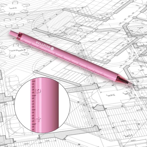 Vista 4 de Bolígrafos de gel con escalas de regla en el cañón, 5 piezas de 0.5mm, bolígrafos retráctiles de punta fina para escritura y dibujo precisos, tinta