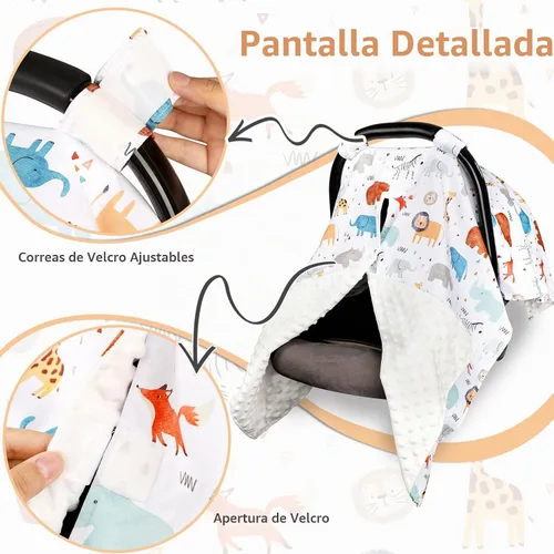 Vista 4 de ManFaiSky - Funda de asiento de coche para bebé, fundas suaves para asiento de automóvil para bebé, funda de lactancia multiusos y toldo