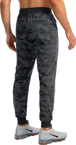 Vista 3 de Pudolla Pantalones deportivos ligeros para hombre, pantalones de entrenamiento para gimnasio y correr con bolsillos con cremallera para atletismo