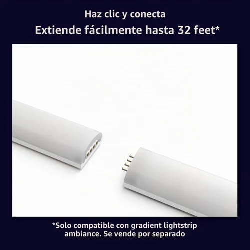 Vista 6 de Philips Hue Extensión de tira de luz LED inteligente de 3 pies para interiores, efecto multicolor fluido, requiere kit base, 1 paquete, control