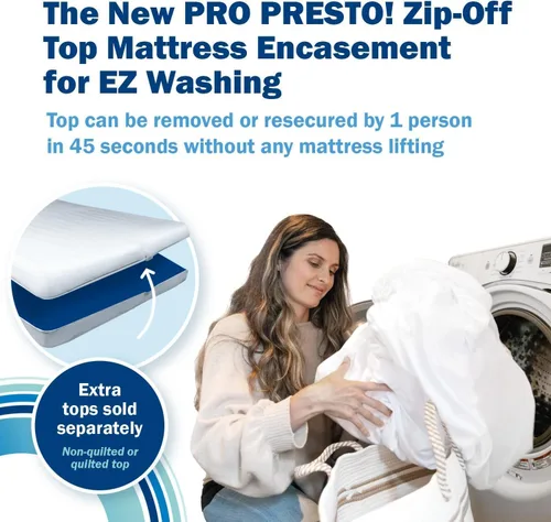 Vista 5 de CleanRest PRO Presto! - Paquete de funda de colchón con cremallera superior + 1 parte superior adicional, para comodidad de lavado, colchón continuo