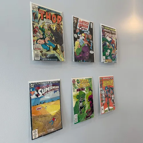 Vista 6 de Estantes flotantes transparentes (montados en la pared) para mostrar cómics (juego de 6)