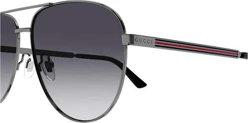 Vista 4 de Gucci GG1233SA - Gafas de sol con forma de aviador + paquete con kit de gafas de lujo eSHADES, plomizo