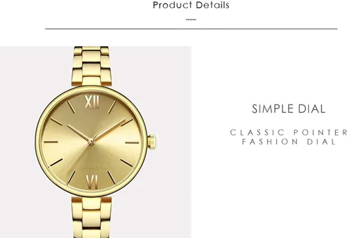 Vista 7 de Relojes de pulsera ultrafinos de cuarzo con banda de acero inoxidable estrecha para mujer