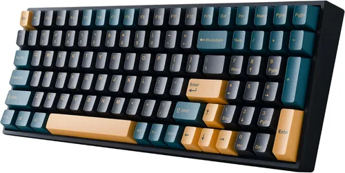 Vista 4 de BOYI TK96 Teclado de modo triple intercambiable en caliente 90% RGB, 2.4 GHzBluetooth 5.0teclado con cable, teclado N-Key Rollover personalizado