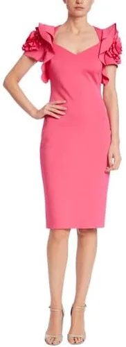Vista 2 de Badgley Mischka Funda con mangas rosetas con volantes