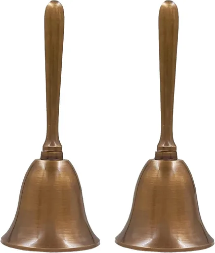 Vista 13 de The Metal Magician - Campana de mano de latón antiguo súper fuerte para bodas, Navidad, escuela