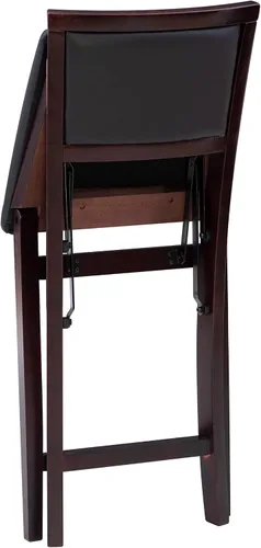 Vista 8 de Linon Faulkner - Taburete plegable de 24 pulgadas, color marrón oscuro y espresso