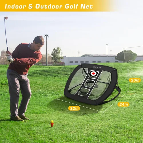 Vista 6 de Red de Golf Pop Up para Chipping, Red de Objetivo de Golf para Interiores/Exteriores, Red Plegable Portátil para Golpear Golf con 15 Pelotas