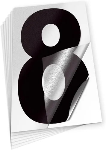 Vista 14 de iSYFIX Calcomanías de vinilo negro con el número 7 (siete), paquete de 6 calcomanías autoadhesivas de 7 pulgadas, calcomanías troqueladas y Negro