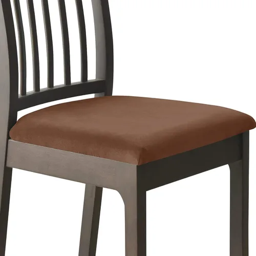 Vista 24 de Juego de 2 fundas elásticas para asiento de silla de comedor, de terciopelo suave, fundas protectoras universales extraíbles para sillas de comedor