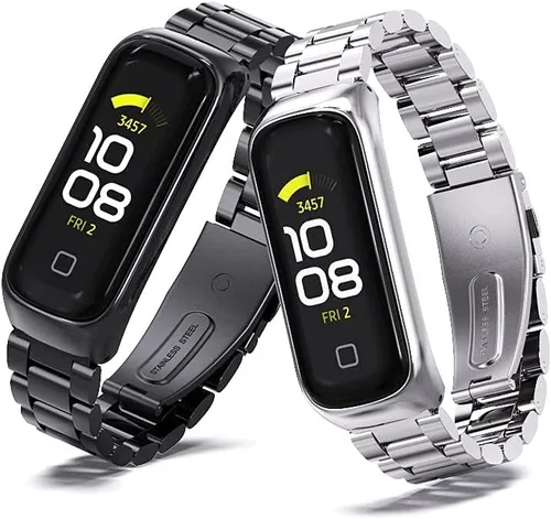 Vista 2 de Correa de metal para Samsung Galaxy Fit 2 SM-R220 Correa de reloj de repuesto (negro metálico)