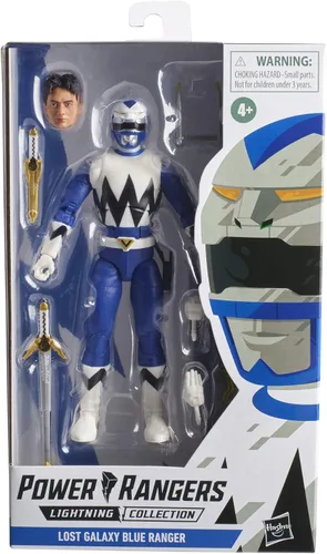 Vista 2 de Power Rangers Lightning Collection Lost Galaxy Blue Ranger - Figura de acción coleccionable de 6 pulgadas con accesorios