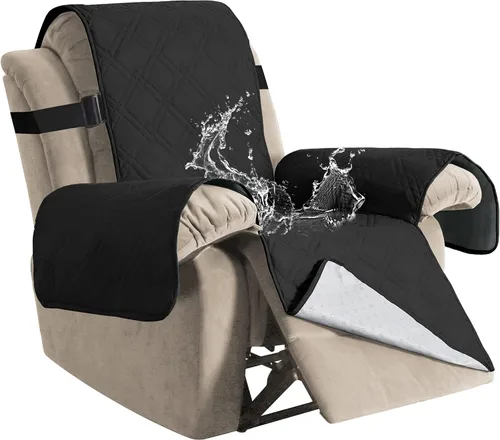 Vista 10 de H.VERSAILTEX - Funda protectora para sillón reclinable 100% impermeable, acolchada, con correa elástica y parte posterior con huellitas de silicón