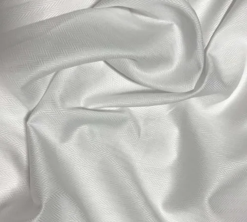 Vista 3 de Tela - Blanco Blanco Algodón Pima Inglés - Flechas Chevron