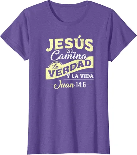 Vista 19 de Camisas de la Biblia de Jesus para los Cristianos Camiseta Española Negro