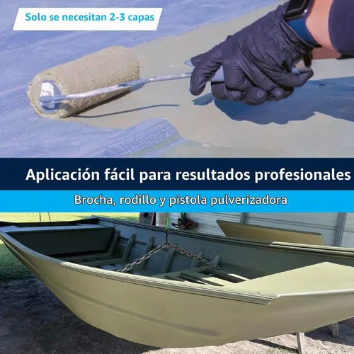 Vista 5 de TotalBoat Pintura de aluminio para lanchas, barcos bajos, botes, botes anfibios, barcos Jon y pontones (Verde Ejército, Quart)
