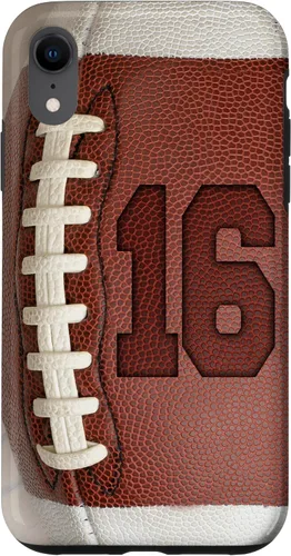 Vista 24 de iPhone 16 Football Fan #16 Jersey No 16 Football Lover Phone Case Gift Case