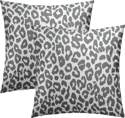 Vista 70 de Fundas de almohada marrón leopardo - 2 piezas Funda de almohada de guepardo 18x18 pulgadas Fundas de almohada de algodón con estampado de animales