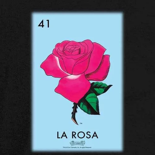 Vista 3 de Pop Threads La Rosa Rose Loteria Card Mexican Bingo Tee Shirt for Women