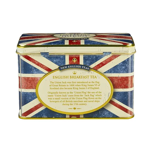 Vista 7 de New English Teas Union Jack - Lata de té con 40 bolsas de té de desayuno inglés Té negro, regalos de recuerdo de Londres