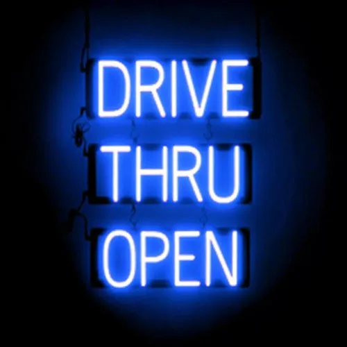 Vista 33 de SpellBrite Letrero LED Neon OPEN para negocios - Azul, 17" x 6