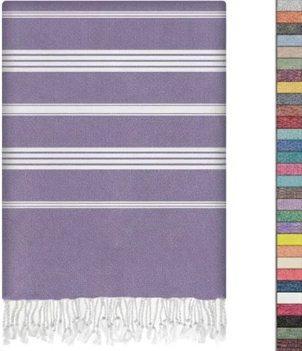 Vista 27 de EPHESUS TOWELS Toalla de playa turca de gran tamaño de 38 x 70 pulgadas, diseño sultán, toalla turca para playa, baño, piscina, gimnasio, yoga