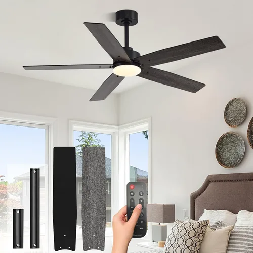 Vista 17 de Conciseer - Ventiladores de techo de 52 pulgadas con luces y control remoto para dormitorio, sala de estar, cocina, oficina, uso interior/exterior