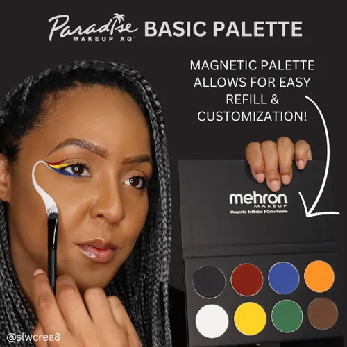 Vista 5 de Paleta de pinturas faciales con 8 colores de Paradise Makeup Aq, 56g, Multicolor 8 Color Professional Face & Body Paint Makeup for Cosplay