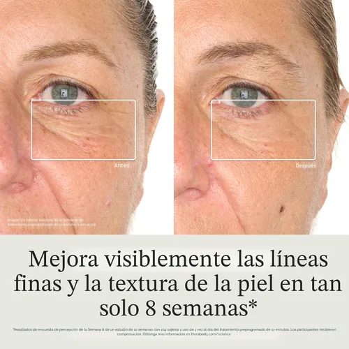 Vista 3 de TheraFace Therabody Mask Glo - Mascarilla LED inalámbrica para el cuidado de la piel con luz roja/azul/infrarroja y masaje relajante para el cuero