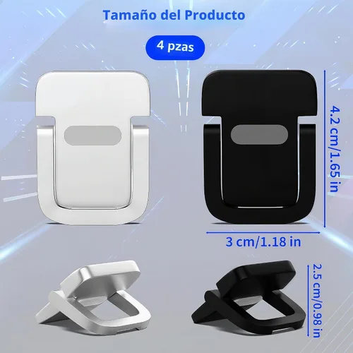 Vista 2 de Juego de elevadores de teclado portátil de 4 piezas, 2 negros y 2 soportes ajustables para teclado de computadora portátil con 2 ajustes de ángulo