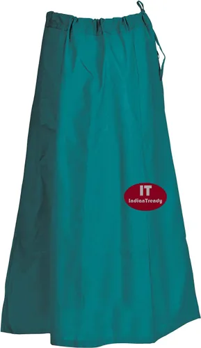 Vista 4 de Indian Trendy Sari Enagua de Algodón Cosida Cintura Ajustable Sari Enagua Forro Falda