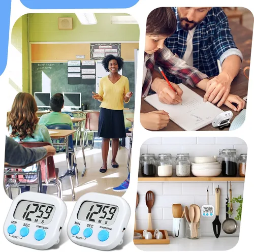 Vista 7 de Kanayu Paquete de 48 temporizadores de cocina digitales a granel magnéticos para profesores de aula, interruptor de encendido/apagado, alarma