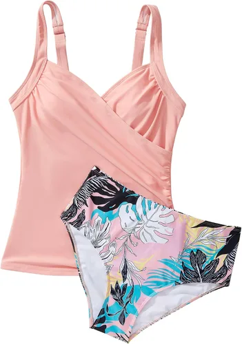 Vista 27 de SUUKSESS Traje de baño tankini sexy con efecto de realce y control de abdomen para mujer