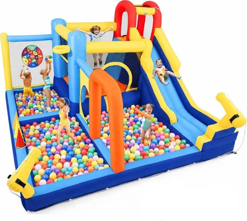 Vista 10 de JOYLDIAS 10 in1 tobogán acuático inflable gigante casa de lujo resistente 10 en 1