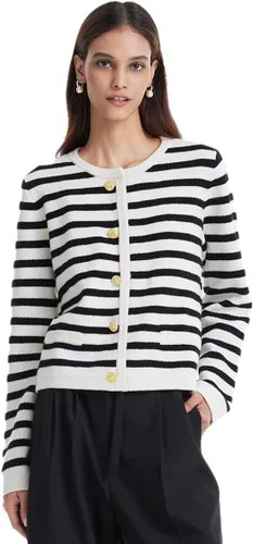 Vista 3 de GOELIA Women's Short Cardigan Sweater Blazer, Crewneck Button Up Knit Sweaters