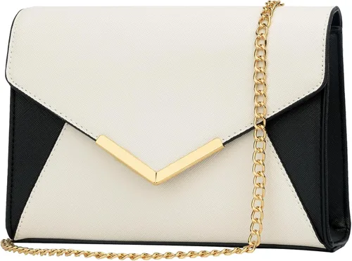 Vista 9 de KKXIU Bolso Clutch de Noche Tipo Sobre de Cuero Sintético Elegante para Mujer, Bolso Plegable para Fiesta, Boda, Graduación