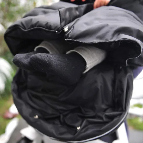 Vista 7 de Saco de dormir acogedor para bebé, saco de dormir para cochecito de bebé, estilo de cremalleras de 5 vías para bebé fácil de poner y quitar