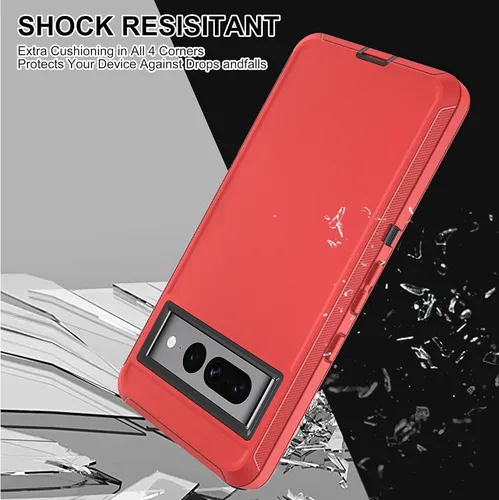 Vista 6 de Funda para Pixel 7 Pro a prueba de golpes, a prueba de polvo y caídas, protección de cuerpo completo de 3 capas [sin protector de pantalla] Funda
