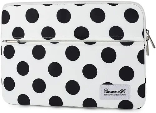 Vista 27 de Canvaslife - Funda de lona para laptop de 13 pulgadas con patrón de cuadros negros y bolsillo de 13 y 13.3 pulgadas